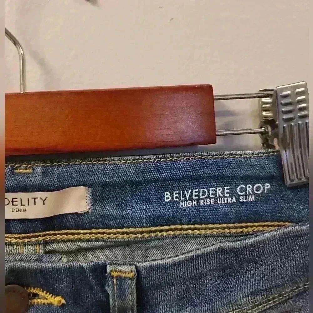 Fidelity Denim for Anthropologie Belvedere High Rise Crop Jeans Size 29 - Picture 4 of 7